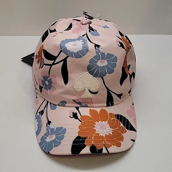 Kate Spade New York Baseball Printed Cap/Hat, Pearl Blush Floral Kate Spade NY Blush Floral Print Baseball Cap With  main image 3